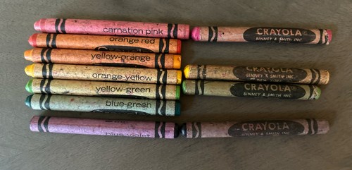 Vintage Wrapper Crayola Binney & Smith Inc Lot of 11 Crayons