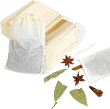 Spice Bags for Cooking, 30PCS Muslin Drawstring Soap Bags Reusable Empty Tea Bag