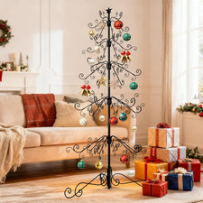 Metal Christmas Tree, 76Inch Christmas Ornament Display Stand with 144 Christmas
