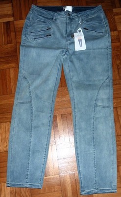 Heine Aleria Jeans Jeanshose Stoffhose Hose Gr. 42 blau stretch