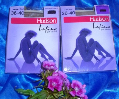 2 x Hudson LAFINA glatte Glanz Nylons Feinstrumpfhosen Gr. 36-40 15 DEN OVP +++
