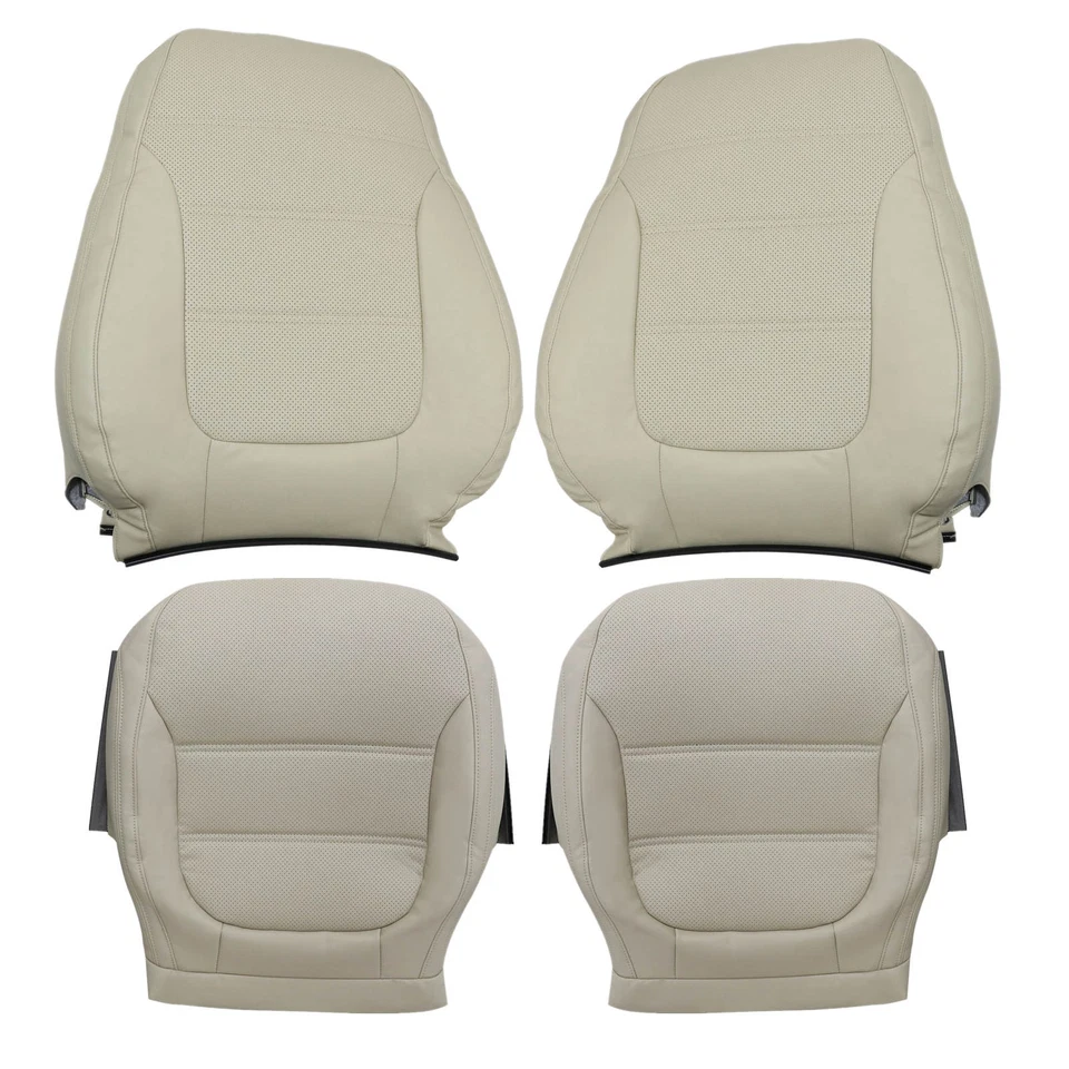 Fit For 2011-17 VW Jetta Sedan Front Bottom & Top Leather PERF Seat Cover BEIGE Foto 4 de 4