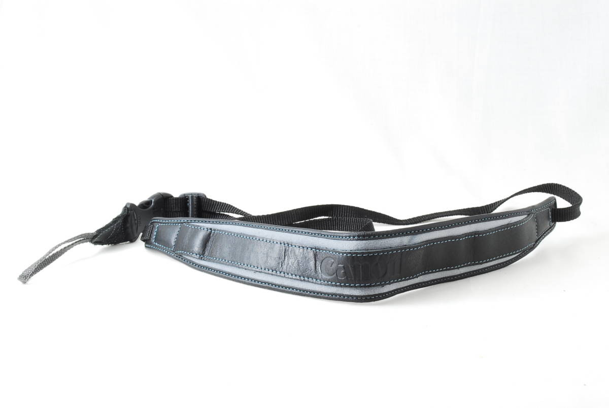 Canon Neck Strap Black Gray Vintage 3.9cm Wide Shoulder Pad Adjustable Used