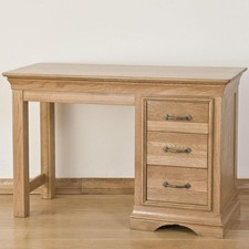 Solid Oak Small Dressing Table, French Oak 3 Drawers Bedroom Furniture New