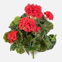 Artplants KüNstliche Geranie Caph Auf Steckstab, Rot, 30Cm