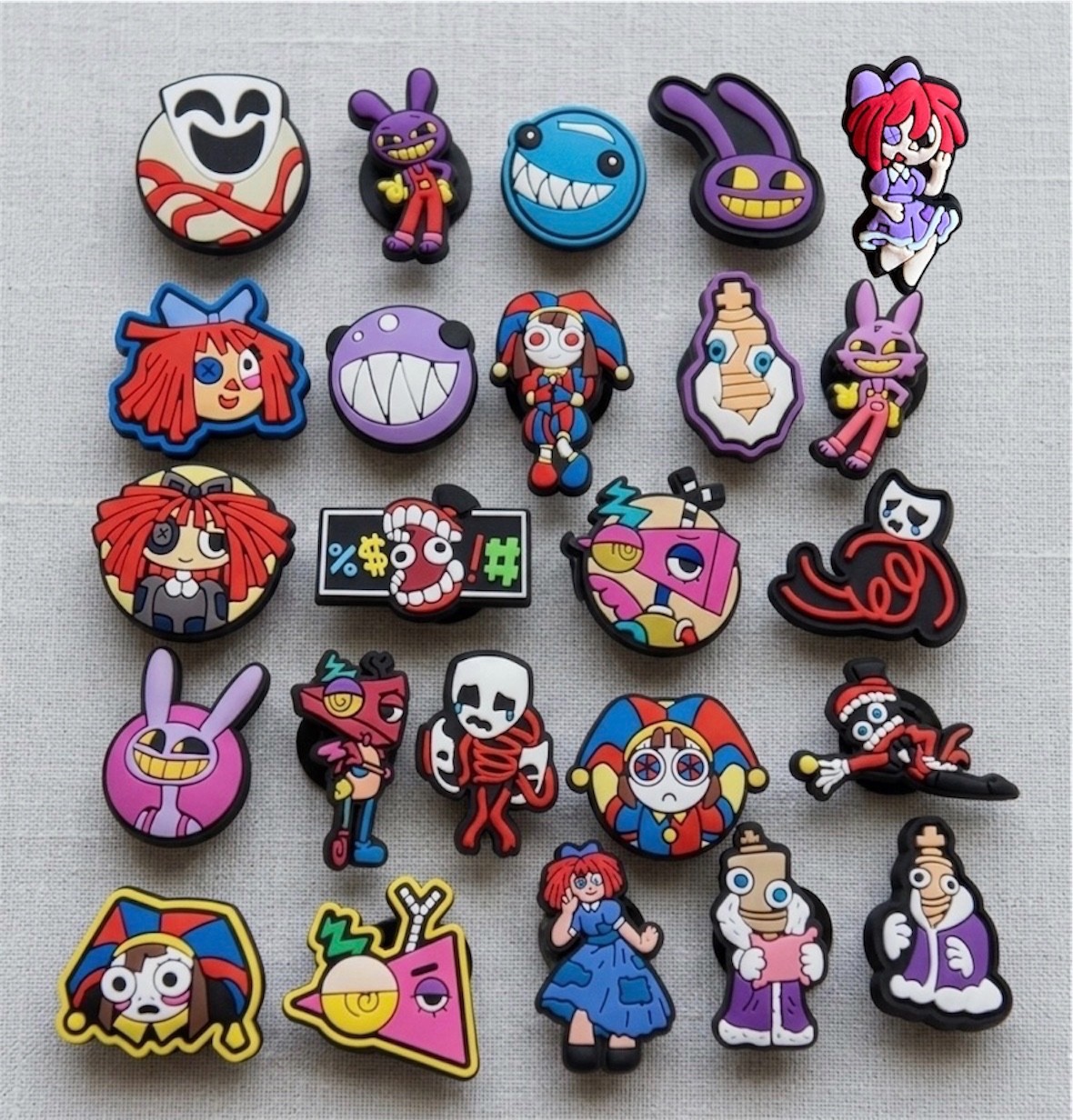 Amazing Digital Circus Cartoon, Crocs Shoe Charms Accessories Lot 12 15 18 24