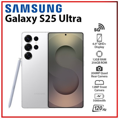 NEW Samsung Galaxy S25 Ultra 5G 12+256GB SILVER Dual SIM Android Mobile Phone