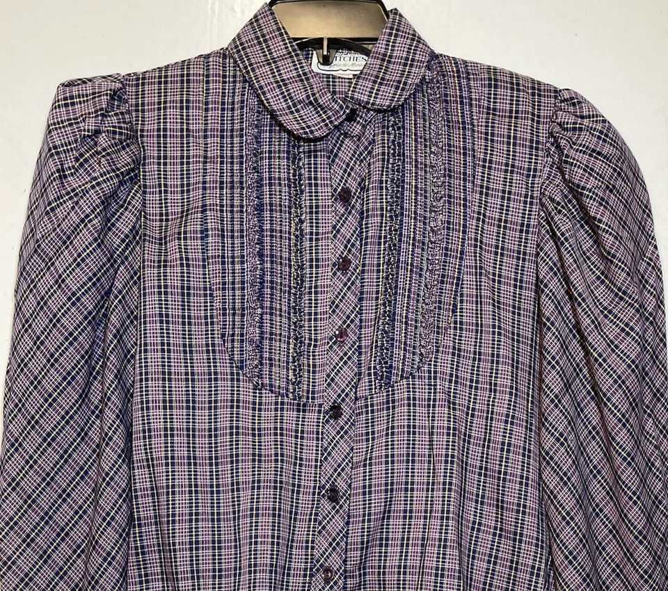 Top vintage Stitches by Marjorie de Martino Praire talla 11 cuadros cottagecore Foto 3 de 4