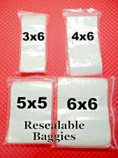 400 Reclosable Storage Bag Variety Pack 3x6 4x6 5x5 6x6 / 2 Mil Seal-Top Baggies