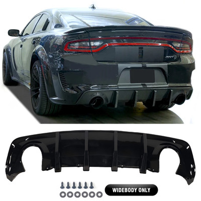 Rear Bumper Diffuser Lip For 2020-2024 Dodge Charger Widebody Gloss Black Style