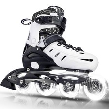 Inline Skates for Kids and Adult, Adjustable Fun Illuminating Skates for Girl...