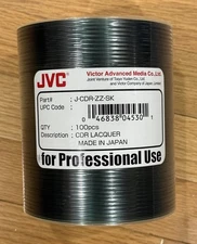 J-CDR-ZZ-SK - JVC Taiyo Yuden Victor Silver Lacquer 52X CD-R Media 100 Pack