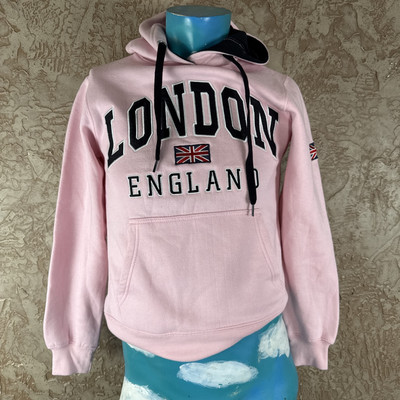 My London Fashion London England Hoodie Pink Size 13/14 Youth Pullover 