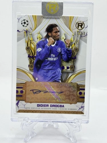 2024-25 Topps Reverence UEFA Didier Drogba Crowned Auto Jewel Diamond Purple /50