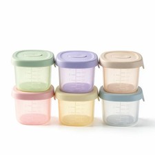 Silicone Baby Food Containers with Lids, 6 Pack of 4 oz Reusable Puree Jars