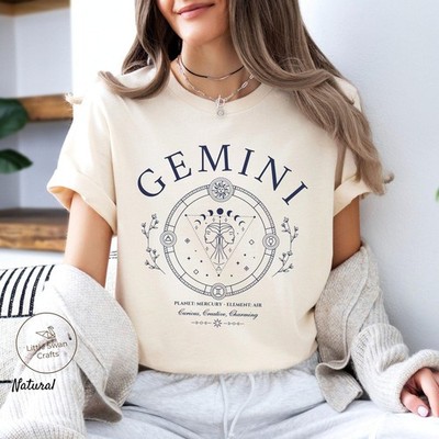 Gemini Vintage Shirt Gift for Her Celestial Zodiac Astrology Horoscope Tee