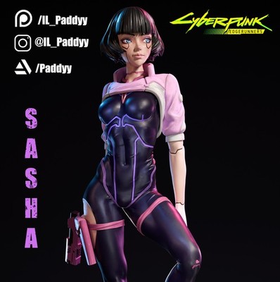 Cyberpunk   Sasha Cyberpunk Edgerunners | Resin Figur Fanart Statue Modell