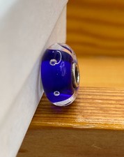 Trollbeads Blue Bubbles Glass Bead Troll Bead VGC