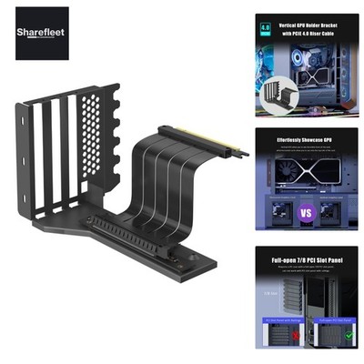 2-Slot GPU Halterung mit 180mm PCIe 4.0 Riser Kabel für GPU Vertikalmontage, ...