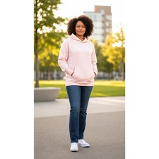 Women's XXL Pink Pullover Hoodie Sweatshirt Kangaroo Pocket NWT