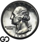 1948-D Washington Quarter, Lustrous Gem BU+