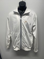 Vintage Nike Track Jacket Mens Small White Full Zip Athletic Warm Up Retro Y2K