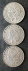 Lot of Three 1878 $1 Morgan Silver Dollars, All Reverse of 79