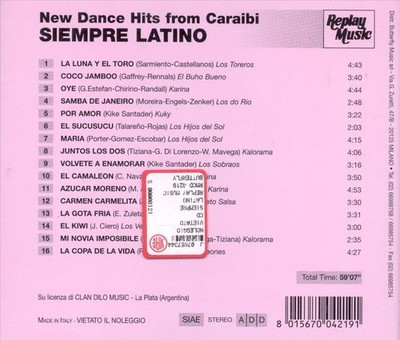 VARIOUS ARTISTS - SIEMPRE LATINO: NEW DANCE HITS NEW CD