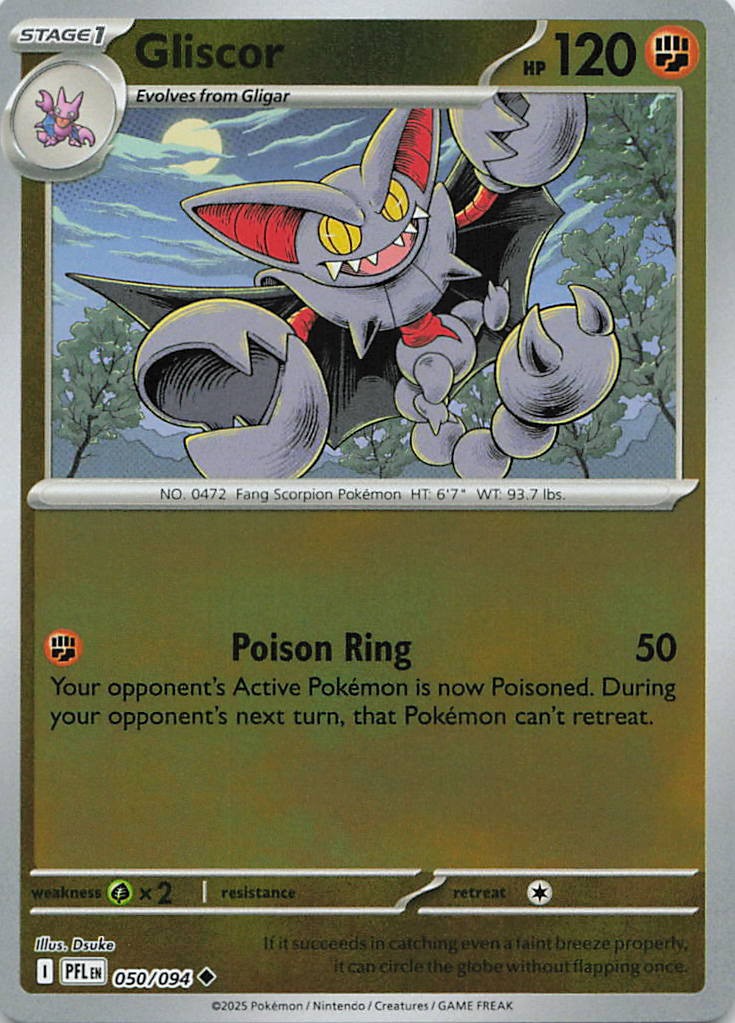 Gliscor Uncommon ME02: Phantasmal Flames 050/094 NM