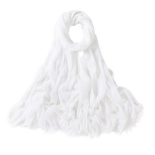 Muslim Rayon Crinkle Hijab Scarf for Women with Fringe Edge Head Wrap Shawl