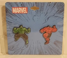 SALESONE MARVEL COMIC BOOK CHARACTER RED & GREEN INCREDIBLE HULK LAPEL PIN SET