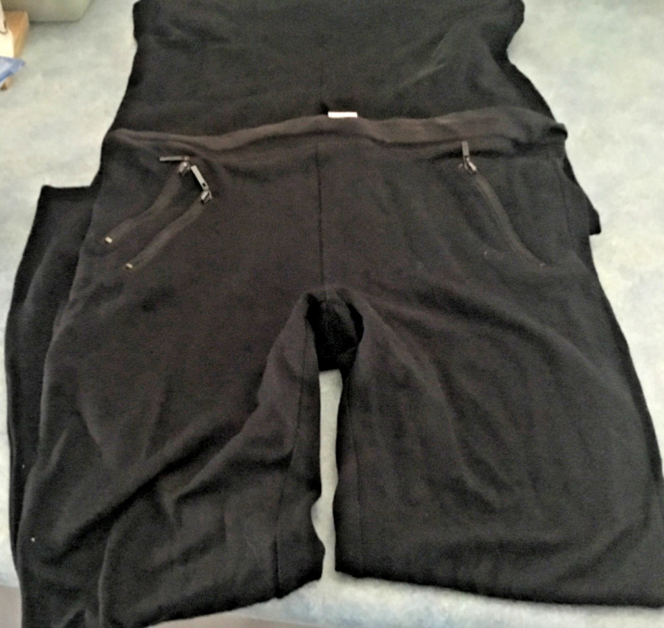 2 pairs of thick black leggings size 14