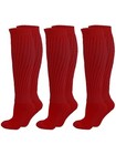3 pr Burgundy Red Slouch Knee Socks Scrunch Hooters Uniform Run Gym Soccer — photo 2