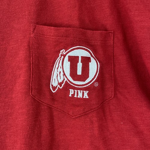 Pink Victoria’s Secret Utes Jersey Crewneck Red White Long Sleeve Women’s L - Picture 5 of 11