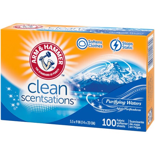 Arm & Hammer 3 Pack Dryer Sheets, Purifying Waters Scent, 100 Ct Each - Bild 2 von 4
