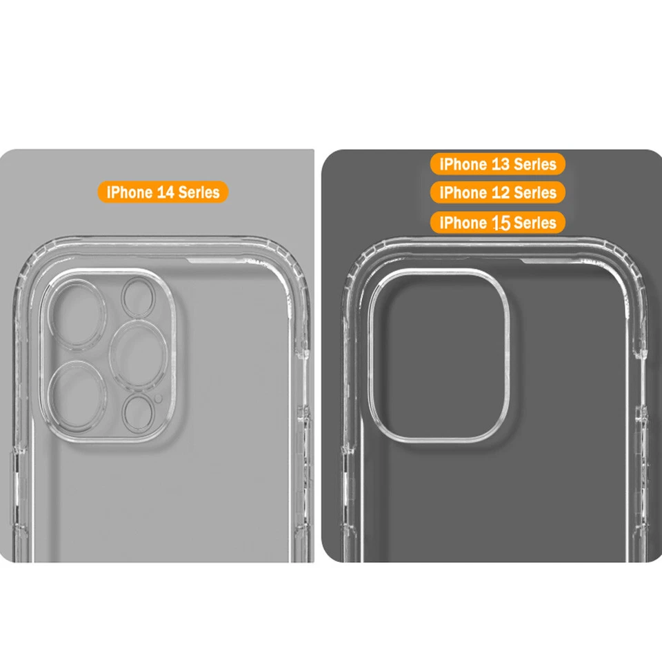 Funda transparente blindada a prueba de golpes delgada resistente para iPhone 15 Pro Max 14 13 12 11 Foto 2 de 4