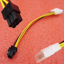 New PCI-E Graphic Card Power Connector Cable Adapter single 4 Pin to 6 Pin