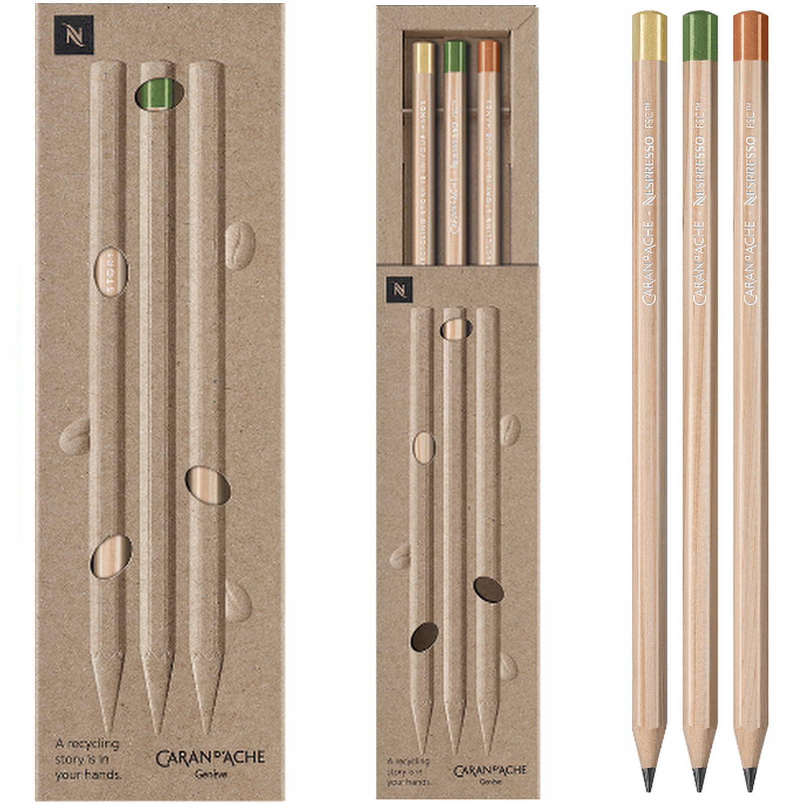 Caran d'Ache Swiss Wood Pencils Set of 3 Nespresso - Image 3