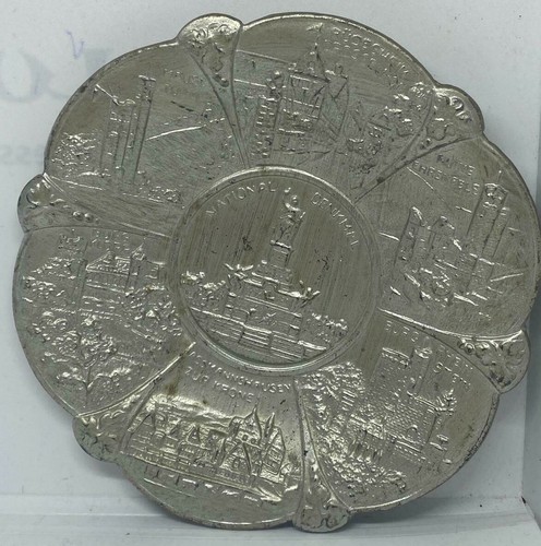 Vintage Souvenir Silver plated Plate wall hanging solid National Denkmal Germany - Picture 4 of 8