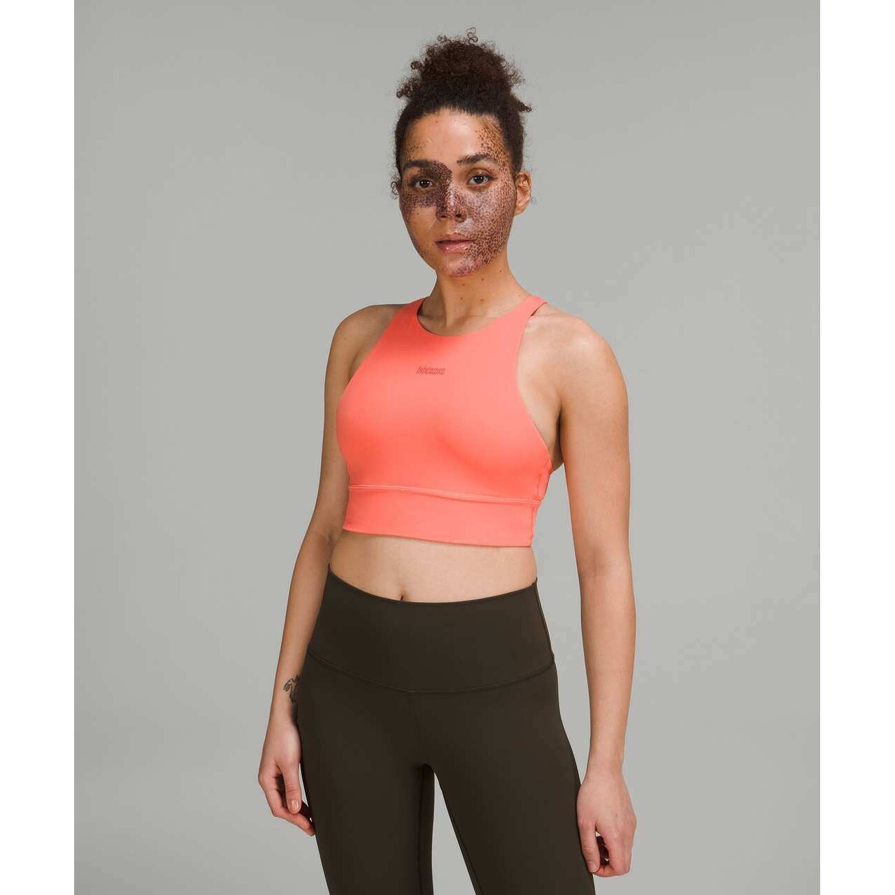 Lululemon Women's Energy High Neck Longline Bra Top 2 XS Athletic Gym Activewear image 2