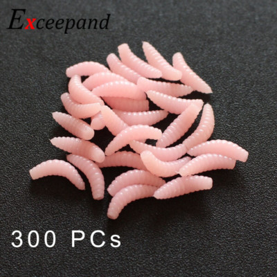 300 PCs/pack 2 cm Larva Maggot Worm Fishing Lure Plastic Grub Carp Trout Bait