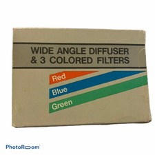 Vintage Wide Angle Diffuser 3 Colored Filters Red Green Blue New In Package