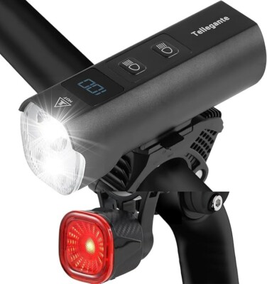 Fahrradbeleuchtung Set vorne hinten superhell 2 leistungsstarke LEDs Fahrrad 6000mAh USB C