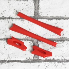Replacement Rubber Silicone Ear Socks for-Oakley Flak Jacket XLJ -Red