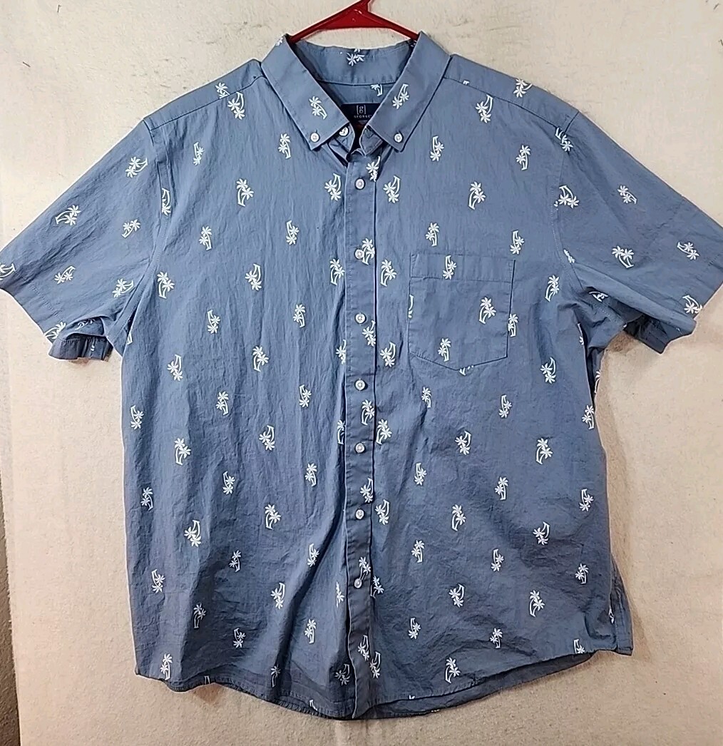 Men's Short Sleeve Button Down Shirts With Little Palms Bohio - Main Image