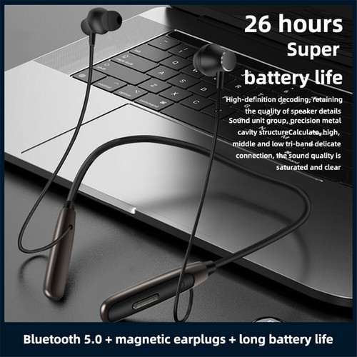 Wireless Bluetooth Earphone Stereo Sound In Ear Sports Neckband Headsets Call - Picture 2 of 12