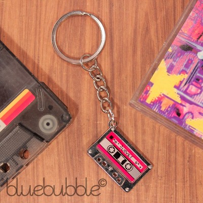 FUNKY BAND SCHLÜSSELRING KITSCH 80ER 90ER RETRO COOL SPASS NEUHEIT DISCO DJ GESCHENK POP TASCHE 