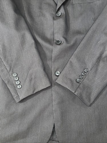 Pierre Cardin 44R Black On Black Striped Wool Suit Pants 38 - Picture 4 of 11