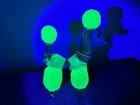 RARE! Vintage Blue Murano Art glass Poodle Uranium Glass Vaseline Glass Chip