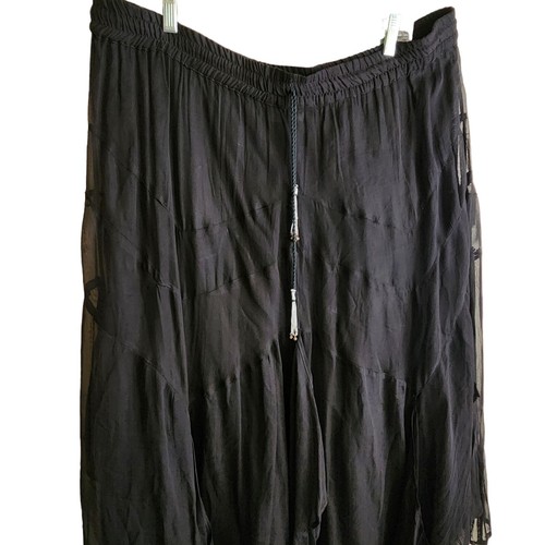 Silversteam schwarz Lagenlook Maxi Bindeband Taille Übergröße 2x-3x Goth Hippie Boho Rock - Bild 6 von 10